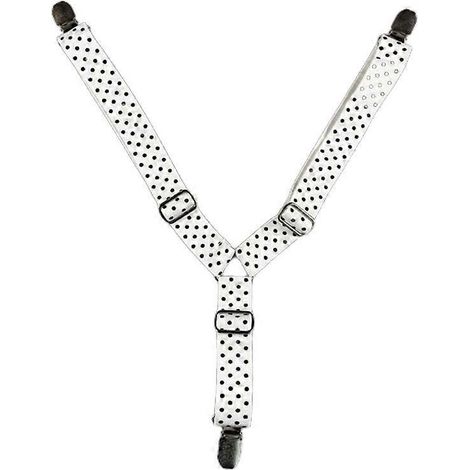 Rutschfeste Hundewindel, verstellbare elastische Bänder, Bauchband für Haustiere, weiß mit schwarzen Punkten, komfortables Hundezubehör.