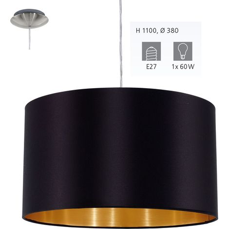 Eglo Pendelleuchte Maserlo schwarz-gold Ø 38 cm E27, max. 60 W Pendelleuchte (1/5)