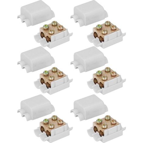 6 pièces Bornier électrique 16mm² Connecteur Séparateur de Fil 1000V 100A M3 Filetage Conception Fendue Connecteurs Rapides (1/5)