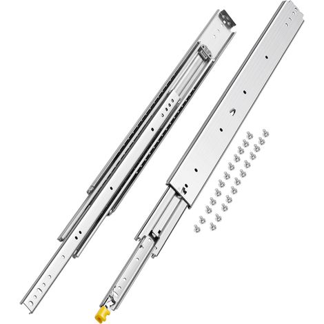 Glissière de tiroir à extension complète, 1 paire, coulisse de tiroir verrouillable, 812 mm, capacité de charge 226,8 kg, rail coulissant à montage latéral avec roulement à billes et verrou (1/5)