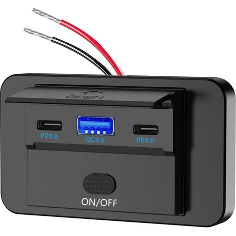 Carga rápida 3.0 de 18 W – Montaje en superficie para coche y barco – Fácil instalación (1/5)