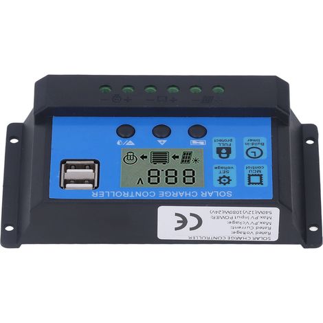 Solar-Laderegler mit zwei USB-Ausgängen (5 V), PWM-Laderegelung (12 V/24 V, 60 A) (1/5)