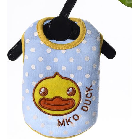 Automne hiver laitier chien décoratif vêtements gilet chaud (canard bleu jaune, 3S) 1 pièce (1/5)