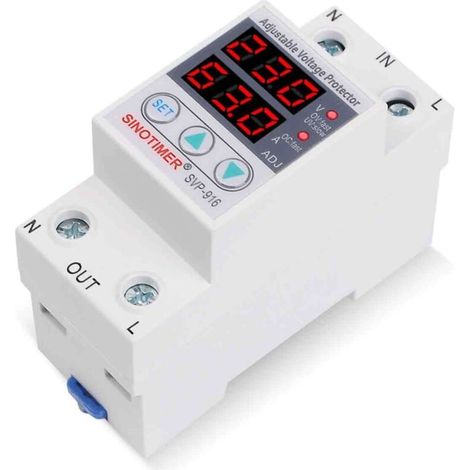 Protecteur Intelligent SVP-916 40A/63A/80A, Auto-Composé Réglable, Limitation de Courant, Délai, Protection Surtension/Sous-Tension 220V (1/5)