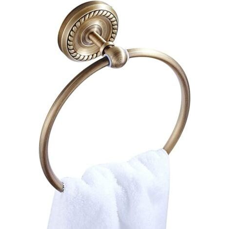 Anneau porte-serviettes antique ,Porte-serviettes rétro en laiton, anneau porte-serviettes vintage avec perçage (1/5)