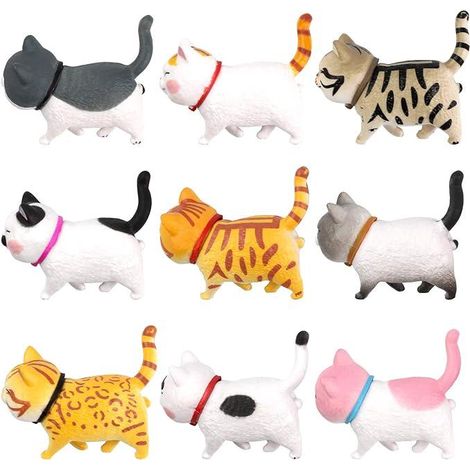 Aimant Frigo Chat 3D Fort, Set de 9 Aimants Décoratifs Animaux pour Cuisine Bureau, Stickers Magnétiques Stéréo Mignon pour Réfrigérateur, Magnet Office (1/5)