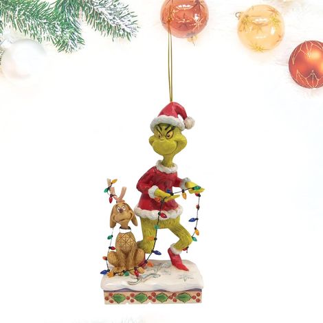 Pendentif Grinch - Décoration De Noël En Résine Verte - Pour Sapin Ou Porte - Idéal Pour Maison Bureau Hôtel Restaurant - Lot De 1