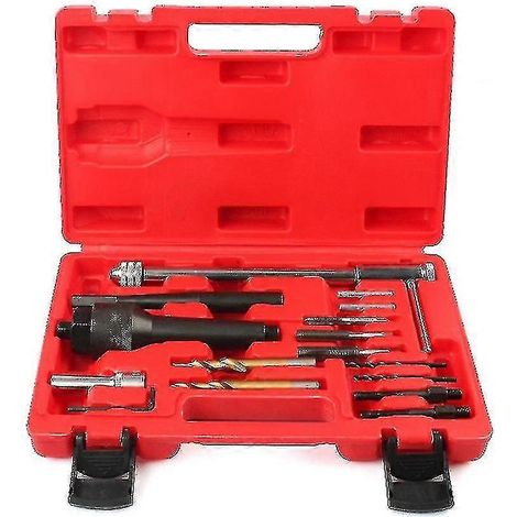 Kit d'outils pour extraire l'espacement des bougies de préchauffage endommagées : clé de perçage et extracteur de filetage (8 mm) (1/5)