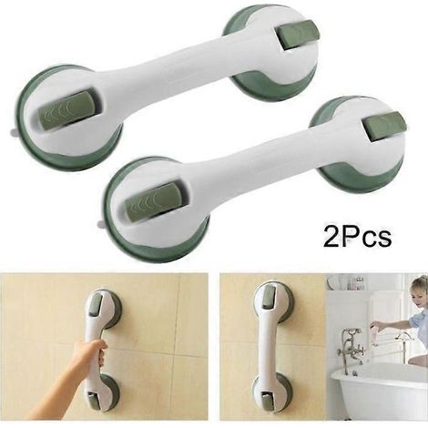 Lot de 2 barres d'appui pour baignoire et douche, barre de douche à ventouse de 30 cm, barres de sécurité pour siège de douche, barre d'appui de salle de bain pour personnes âgées, sans (1/5)