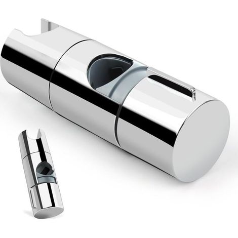 Support de Douche,Support de Douche à Main Remplaçable,support pommeau de douche,Adapté à la Barre de Douche,support douche sans percage pour Salle de Bain,ABS Chromé (1/5)