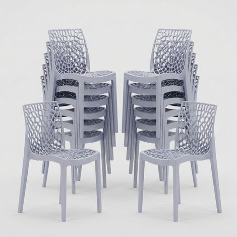 22 Silla de cocina o de comedor de Policarbonato Transparente Gruvyer Stock - Azul cielo (1/5)
