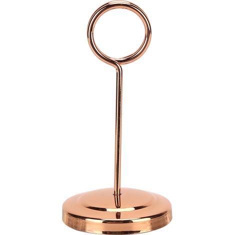 Porte-numéro de table en acier inoxydable durable, résistant à la décoloration et léger, avec pince photo, pour hôtels et restaurants, 10,5 cm, or rose (1/5)