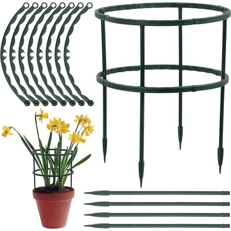 Tuteur Plantes Grimpante Anneau Double Couche 20x24cm Support pour Plantes en Pot Tomates Rosier Pivoines Légumes Jardin Fleurs Tuteurs pour Plantes Interieur Vert (1/5)