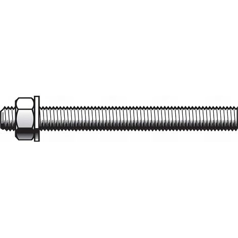 Blister de 10 tiges filetées avec écrou et rondelle STD M10 x Lt. 140 mm - Zingué - PO32110BL - Alsafix