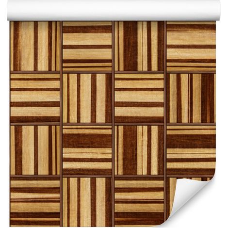 Carta da parati effetto mosaico effetto legno per soggiorno e camera da letto, 50x1000 cm (1/5)