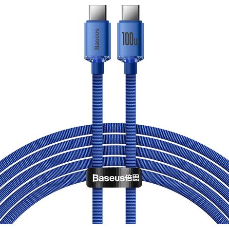 Kabel zum schnellen Laden und zur Datenübertragung USB-C USB-C 100W 2m blau (1/5)