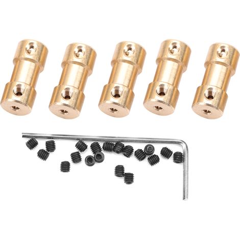 5pcs Motor Copper Shaft Coupling Coupler Connector Sleeve Transfer Joint Adapter