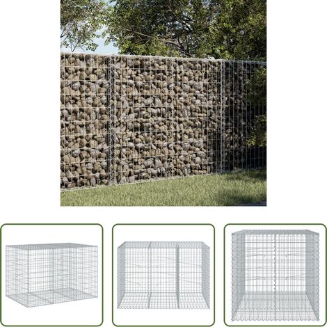 Steinkorb -  Gabione mit Deckel 150x100x100 cm Verzinktes Eisen (1/5)