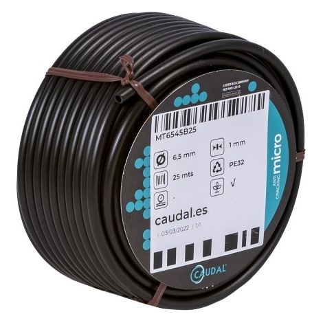Microtubo Flexible Negro Para Goteo  6 X 4 Mm 25 M (1/3)