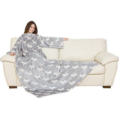 Kanguru 1113 mantas 140 x 210 cm Poliéster Gris, Blanco