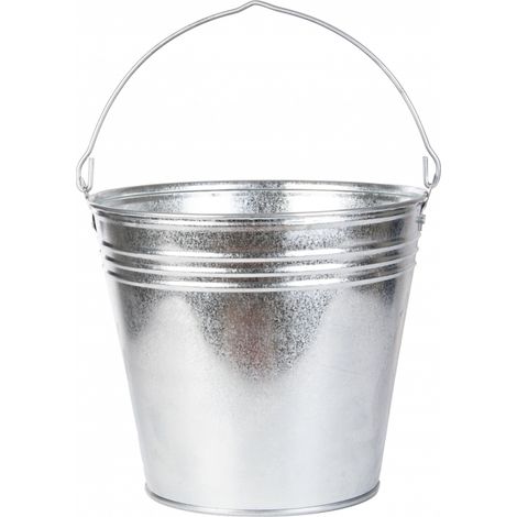 Seau en zinc - L 33,9 x l 33,5 x H 29,8 cm - Argenté - Livraison gratuite