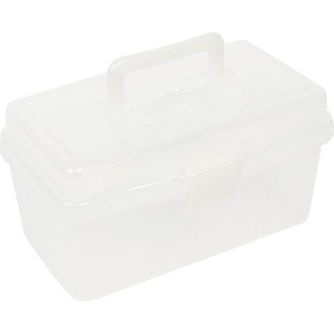 Kunststoffgriff Outils quincaillerie double couche Aufbewahrungsbox Halter Klar Weiß