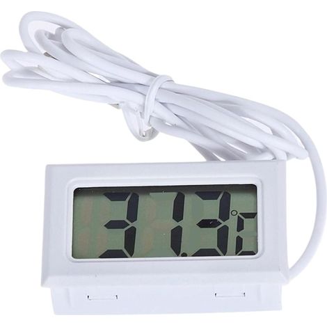 Thermomètre à Eau Mini Thermomètre Et Hygromètre Numérique LCD Avec Câble De 1 M, Capteur Étanche For Aquarium D'intérieur, Jauge D'humidité(White) (1/4)