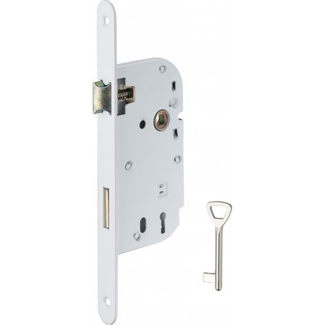 Thirard – Serrure monopoint encastrée pour porte de chambre – Entraxe 50mm – Pêne réversible – Coffre acier embouti 10mm – 1 clé fournie