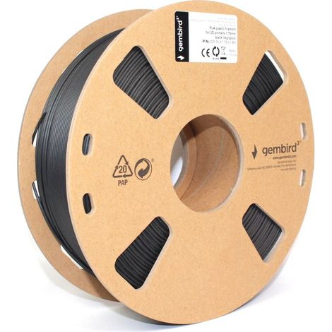 Filamento PLA para impresoras 3D, 1,75 mm de diametro, carrete de 1Kg, color negro