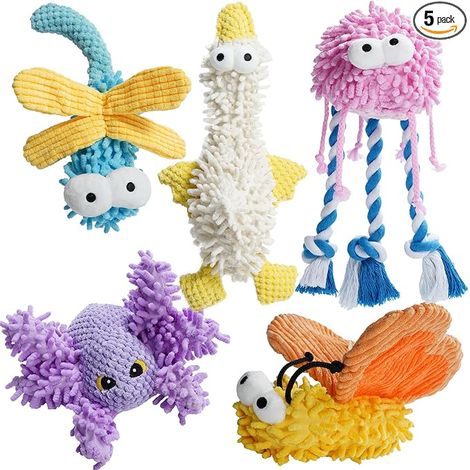 Pack Cute Chew Toys, Sturdy Soft Plush Toy with Crinkle Sound for All Dogs (1/5)