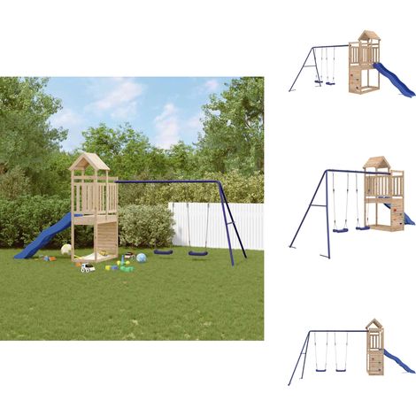 Spielturm Massivholz Kiefer - Holzspielplatz - Spielturm - Kiefernholz - Kinderspielgeräte - Gartenspielplatz