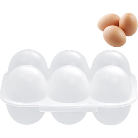 Lot de 6 Boîte à œufs, Transparent, PP, Réfrigérateur, Camping (1/5)