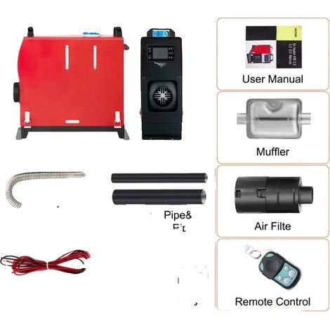 Chauffage à air diesel, télécommande, chauffage efficace, 8KW avec interrupteur LCD (1/2)