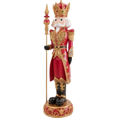 Soldatino schiaccianoci con led e musica in resina decorazione natalizia, h 153 cm (1/4)