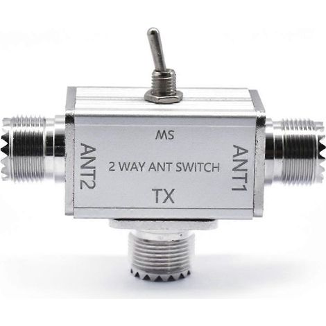 Commutateur d'antenne coaxial BNC CB/radioamateur 2 voies 100 W 1–30 MHz, arrêt et mise à la terre (1/5)