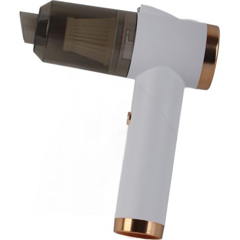 Mini aspirateur portable sans fil, aspiration puissante de 9000 Pa, idéal pour les petites voitures, chargement USB, blanc. (1/5)