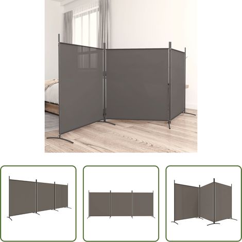 Raumteiler - 3-tlg. Paravent Anthrazit 525x180 cm Stoff (1/5)