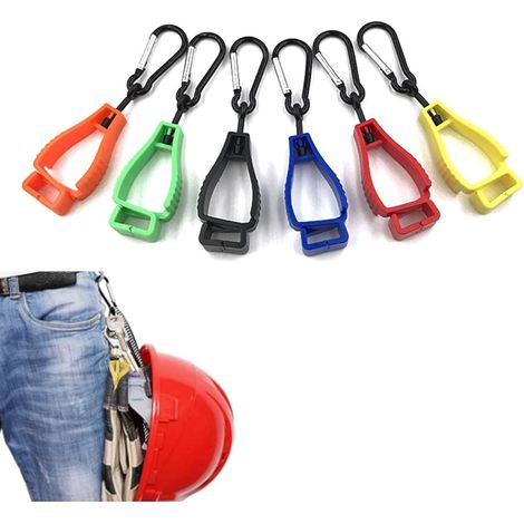 6-Piece Work Glove Clip Set, Glove Holder Clip, Glove Clip Holder with Carabiner, Glove Grabber Clip for Outdoor Work, Prevent Loss (1/5)