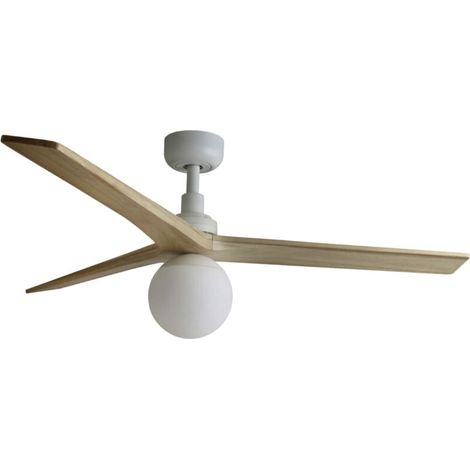 Ventilatore da soffitto con luce bianca – Pale in rovere chiaro – 6 velocità – Telecomando incluso – Per ambienti fino a 17,6 m² (1/3)