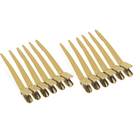 12 pinces à cheveux/boîte, pinces à cheveux dorées de qualité professionnelle (1/5)
