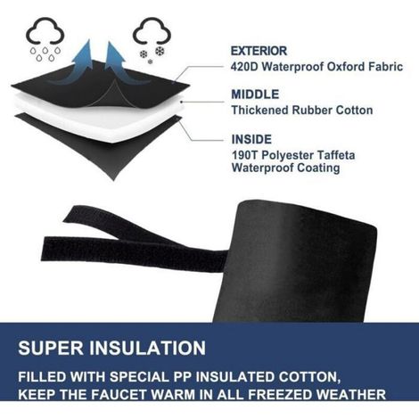 Protection Robinet Jardin - Etanche Antigel - Polyesther Oxford 420D Fourrure Laine Mouton - Pour Robinet Extérieur - Lot De 4 (1/4)