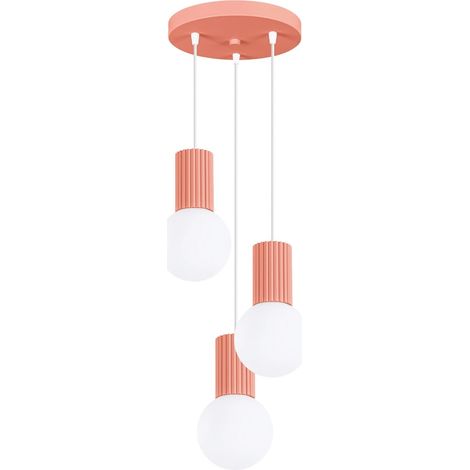 Lámpara colgante Mido Rosa, 3 luces (1/5)