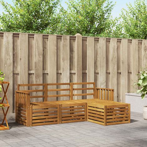 Sofagarnituren 4 pcs Natur Massivholz Akazie (1/5)