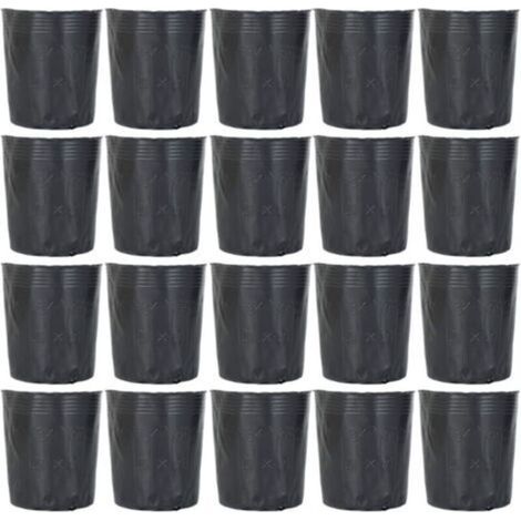 Lot de 100 pots de pépinière en plastique dégradables –5 tailles 6,5 à 20 cm –Légers et réutilisables –Pour semis et boutures - 100Pcs