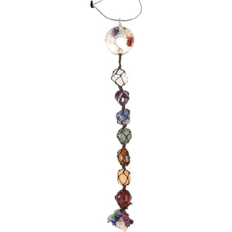 Pierres de chakra suspendues 2024, cristaux de guérison des 7 chakras, ornement Feng Shui à suspendre, ensemble de cristaux de chakra (1/5)