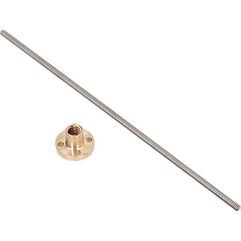 Gewindestangen aus T8-Edelstahl, 400 mm, mit Messingmutter, Leitspindel für 3D-Drucker und CNC-Maschinen, 5er-Set (1/5)