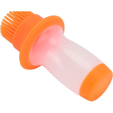 Brosse à huile en silicone alimentaire avec bouchon, pinceau BBQ pour gril, outil DIY créatif de pâtisserie (sans liquide, orange) (1/5)