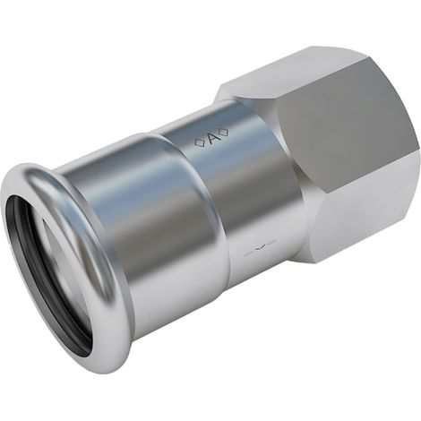 RACCORDO DRITTO A PRESSARE FEMMINA FEMMINA IN ACCIAIO INOX SERIE PRESS INOX 316L - 3/4XØ18  - CEX