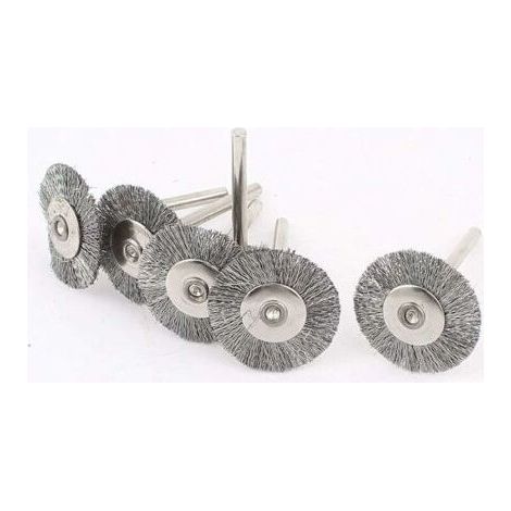 Ahlsen – Set of 10 steel rotating brushes for cleaning and polishing – Diameter 22mm, thickness 1mm, shaft 3mm – For metal and hardwood (1/4)