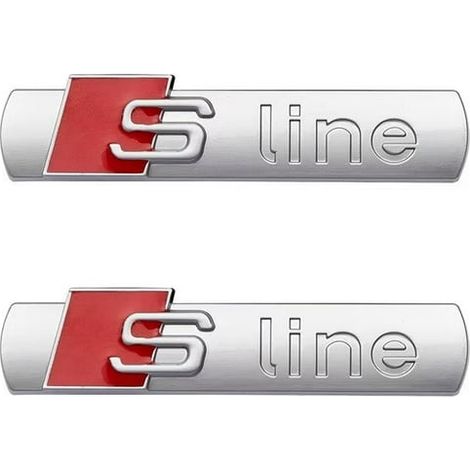 Lot de 2 emblèmes 3D ligne S pour Audi A3 A4 A5 A4L A6L A8L Q5 Q7, badges de style aile latérale, accessoire de carrosserie